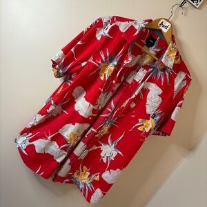 Vans Red and Yellow Casual Button Down Shirt men’s sz M preworn